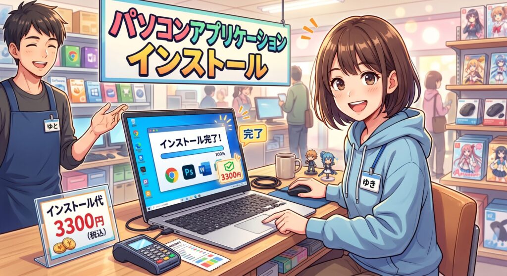 パソコンのアプリケーションインストール

