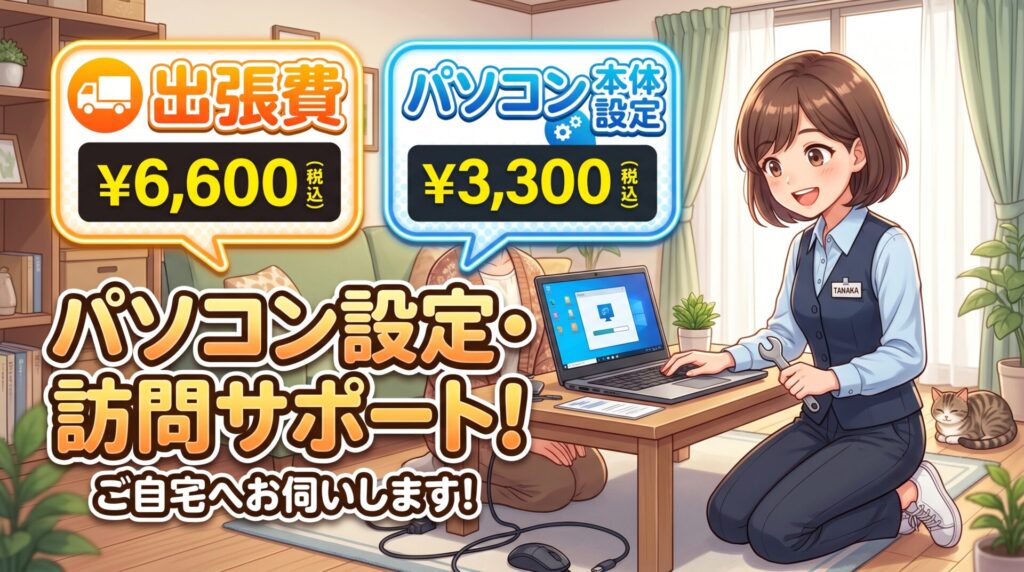 出張費6600円
パソコン本体設定3300円