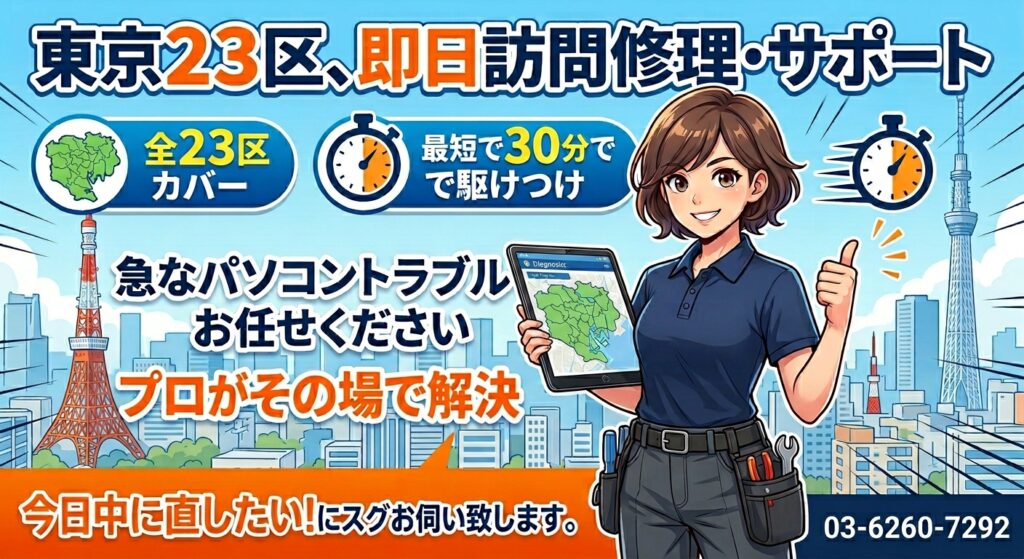 東京23区即日訪問いたします