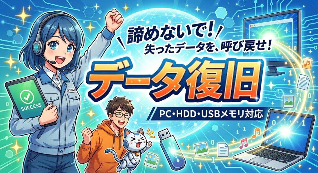 諦めないで！失ったデータを、呼び戻せ！データ復旧