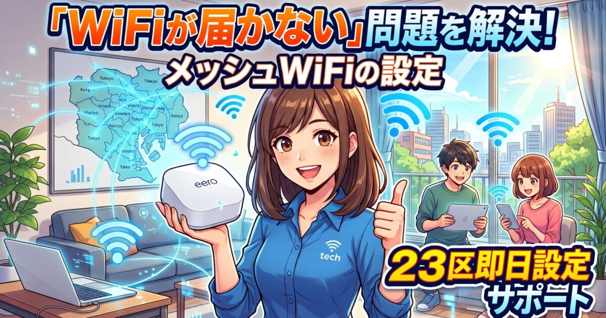 「WiFiが届かない」問題を解決！メッシュWiFiの設定｜23区即日設定サポート