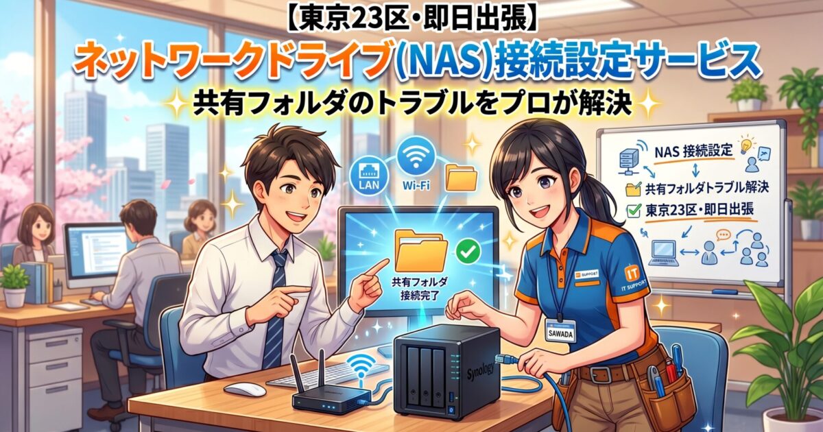 【東京23区・即日出張】ネットワークドライブ（NAS）接続設定サービス｜共有フォルダのトラブルをプロが解決