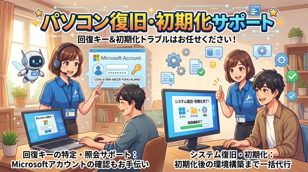 回復キーの特定・照会サポート
システム復旧・初期化