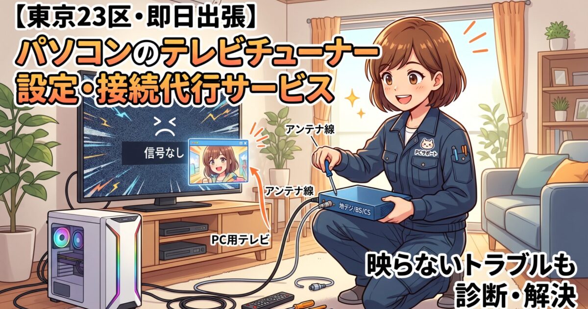 【東京23区・即日出張】パソコンのテレビチューナー設定・接続代行サービス｜映らないトラブルも診断・解決