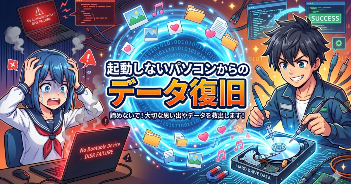起動しないパソコンからのデータ復旧はできるのか？