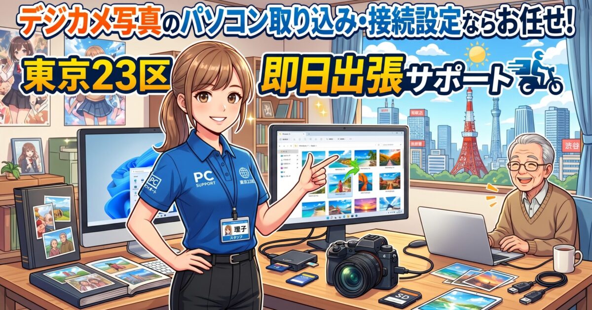 デジカメ写真のパソコン取り込み・接続設定なら20年のプロにお任せ！東京23区即日出張サポート