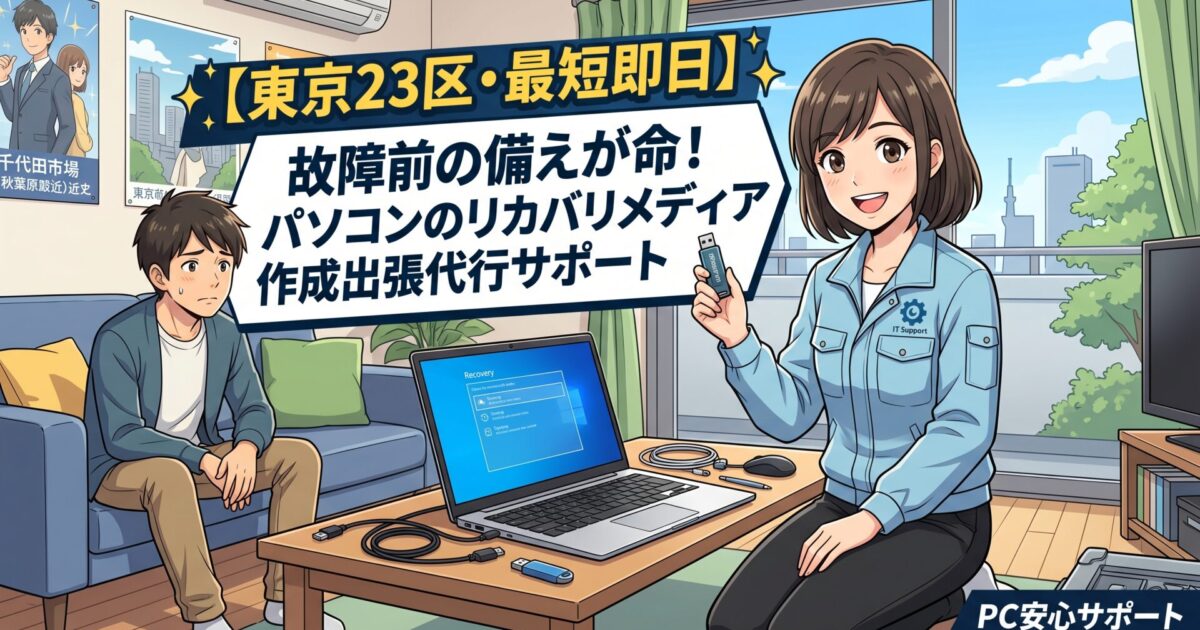 【東京23区・最短即日】故障前の備えが命！パソコンのリカバリメディア作成出張代行サポート