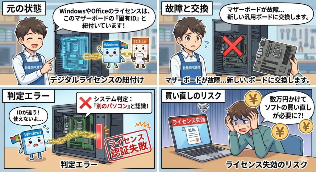 なぜ「基盤交換」でソフトが使えなくなるのか