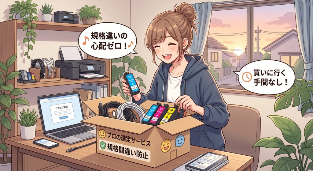 プロの選定で「規格間違い」を徹底防止

買いに行く手間と時間を大幅にカット