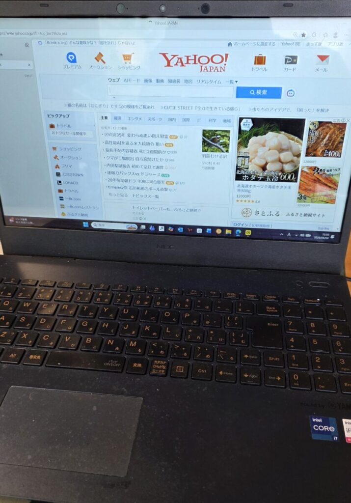 電源を入れ直してしばらく待つと、ルーターが正常な通信状態に戻ったことを確認いたしました。その後、問題のパソコンに戻ってブラウザを開いたところ、無事に「Yahoo! JAPAN」のトップページが表示され、その他のWebページも問題なく閲覧できるようになり、インターネットトラブルは完全に解決いたしました。