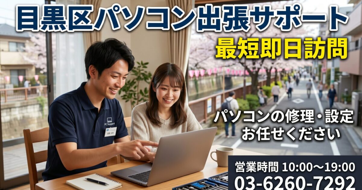 【目黒区中目黒・自由が丘】PC修理・初期設定｜即日最短30分急行