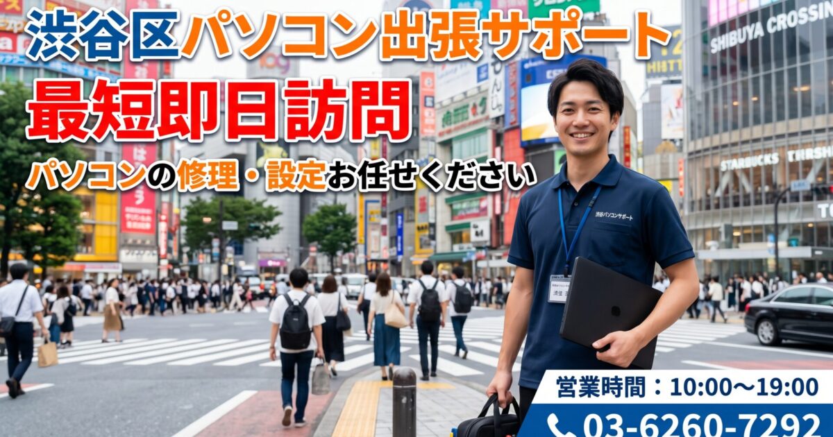 【渋谷区恵比寿・広尾】PC修理・初期設定｜即日最短30分で急行